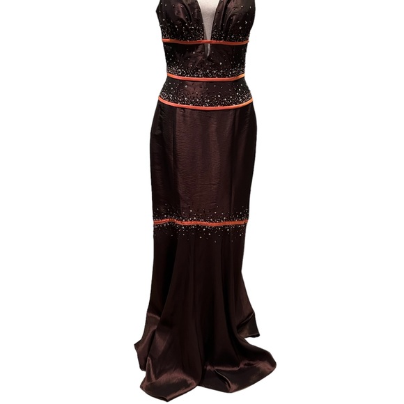 Flirt by Maggie Sottero Brown Sequined Gown - Picture 4 of 6